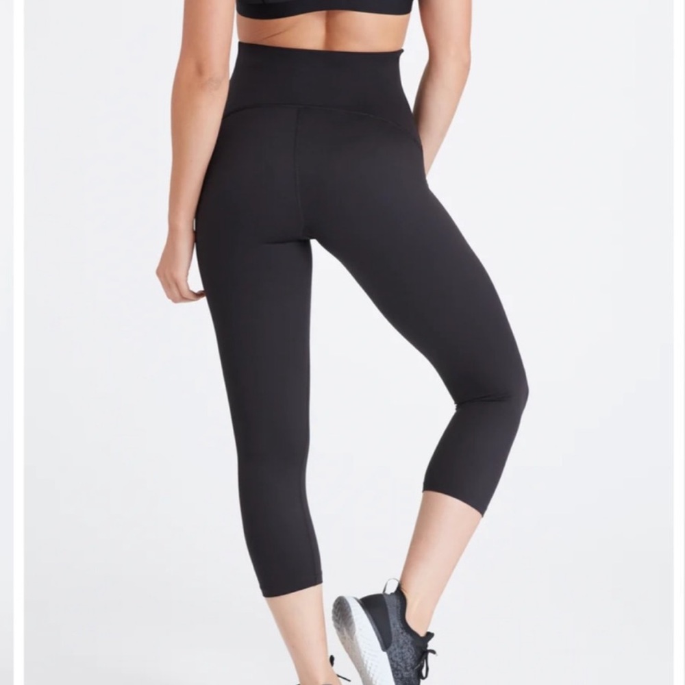 SPANX Look At Me Now (LAMN) Seamless Cropped Leggings Very Black 1X Petite Short